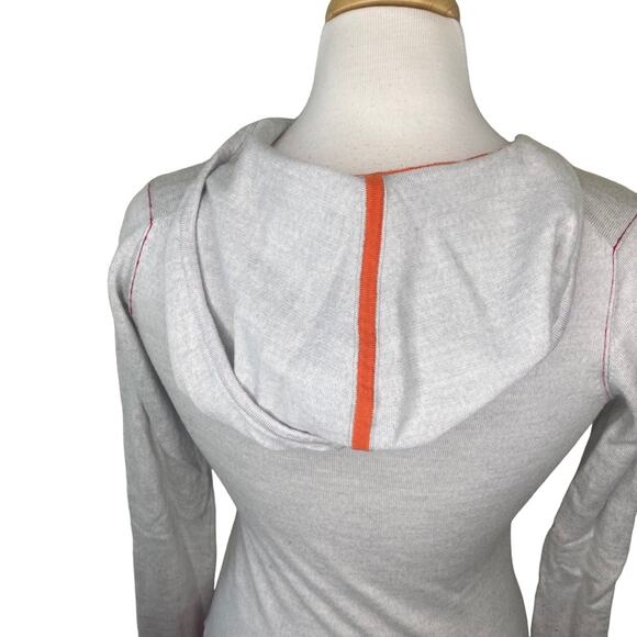 Kjus CELERINA Hooded Merino Wool Long Sleeve Pullover Sweater size 36/Small Gray - Picture 5 of 9